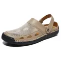 Atmungsaktive Herren-Outdoor-Sandalen in Khaki mit geschlossener Zehenpartie und Gummisohle - 38 / Khaki