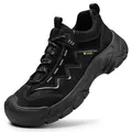 Schwarze atmungsaktive Outdoor-Wanderschuhe für Herren mit langlebiger Gummisohle - 38 / Schwarz