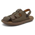 Bruine outdoor strandsandalen voor heren met ademend hol ontwerp en hielbandje - 38 / Stijl A / Khaki