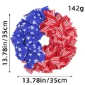 USA Independence Day patriotic wreath with stars and stripes design for front door, 35cm - J3-12 Red White Striped 35cm