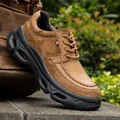 Chaussures derby pour hommes en cuir marron avec semelle plateforme pour l'automne - 38 / Chaussures en Cuir Décontractées (86705) / Style de mise à niveau marron