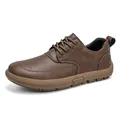 Classic vintage brown leather casual shoes for men featuring soft soles and anti-slip design - 39 / Red Brown