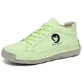 Bottines pour femmes cousues main vert clair avec semelle souple antidérapante - 38 / Vert
