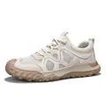 Beige mesh wandelschoenen voor heren met ademend bovenwerk en dikke antislipzool. - 38 / Zandkleur