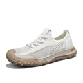 Baskets décontractées en mesh blanc pour hommes avec semelles antidérapantes marron - 38 / Style à Lacets (hh25805) / Sable