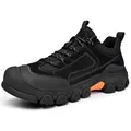 Detaillierte Ansicht robuster schwarzer Herren-Wanderschuhe mit strapazierfähigen Sohlen - 38 / Schwarz