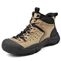 Scarponi da trekking da uomo robusti color kaki e nero con punta rinforzata - 38 / High-Top Stile Singolo (9878) / Kaki