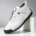 White high-top leisure shoes with hand-stitched details and black rubber sole - 9888 White / 38