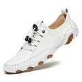 Scarpe casual da uomo bianche con chiusura a coulisse e suola in gomma antiscivolo - 38 / Bianco