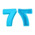 Bright blue 4-inch silicone number 7 cake mold for birthday baking and resin casting - Number 7 / Blue