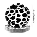 Détail d'assiettes en carton jetables de 18 cm à motif vache pour fête - Imprimé vache / Assiette de 7 Pouces (12 Pcs)