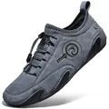 Mocassins décontractés gris respirants pour hommes avec inserts en mesh et lacets - 38 / Gris