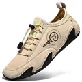 Chaussures décontractées en daim beige pour hommes avec semelle en caoutchouc - 38 / Sable