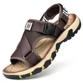 Herren-Strandsandalen in Braun mit verstellbarem Klettverschluss für Outdoor-Wandern - 39 / Dunkelbraun