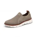 Ademende heren slip-on sneakers van flyknit met dikke witte zool in kaki kleur - 40 / Khaki