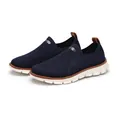 Ademende marineblauwe fly-knit instapsneaker voor heren met een lichte witte zool - 40 / Blauw