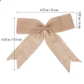 Detailed view of natural jute burlap bow with dimensions 12 cm width and 11.5 cm height - 12*12cm / 4cm Burlap Natural