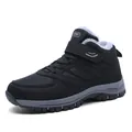 Comfortable warm black fleece-lined high-top winter boots with durable anti-slip rubber soles - 35 / Black