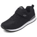Chaussures de marche noires antidérapantes légères pour seniors avec doublure polaire chaude - 36 / Chaussure Simple (A1103) / Noir