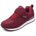 Chaussures de marche bordeaux pour seniors avec semelle antidérapante et scratch confort - 36 / Chaussure Simple (A1103) / Bordeaux