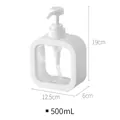 White 500ml square pump dispenser bottle with 19x12.5x6cm dimensions - White 500ml Capacity