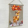 Gedetailleerd overzicht van kerstwandbanner met warme LED-lichten en rendierontwerp. - Eland Stijl