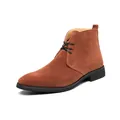 Botas de ante marrón de estilo retro para hombre con cordones negros y suela de goma - 38 / Marrón