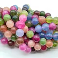 Vibrant multi-colored round stone beads for DIY jewelry making - 6mm (Approx 62 Beads)/Strand / Tourmaline