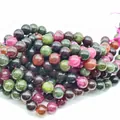 Multi-color round crystal beads for DIY jewelry making, smooth translucent finish. - 6mm (Approx 62 Beads)/Strand / Black Tourmaline
