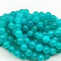 Polished teal round beads for DIY handmade jewelry making and necklace designs - 6mm (Approx 62 Beads)/Strand / Amazonite (White Jade Optimized)