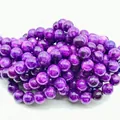 High quality lavender amethyst round loose beads for crystal jewelry making DIY projects - 6mm (Approx 62 Beads)/Strand / Purple Blue Variegated