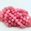 Natural lavender amethyst stone round loose beads for DIY jewelry making and crafts - 6mm (Approx 62 Beads)/Strand / Light Rhodochrosite Color
