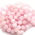 High-quality smooth round pink quartz loose beads for DIY jewelry making projects - 6mm (Approx 62 Beads)/Strand / Flesh Pink
