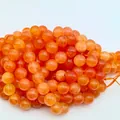 Vibrant round orange natural stone loose beads for DIY jewelry and necklace crafting - 6mm (Approx 62 Beads)/Strand / Sunstone Color