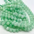 Loose round light green natural stone beads for jewelry making DIY necklaces bracelets - 6mm (Approx 62 Beads)/Strand / Green Strawberry Quartz