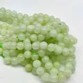 Natural light green round gemstone loose beads for DIY jewelry making and crafts - 6mm (Approx 62 Beads)/Strand / Xiu Jade
