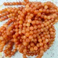 Premium round orange carnelian loose gemstone beads for DIY jewelry making and crafting - 6mm (Approx 62 Beads)/Strand / Gold Sunstone