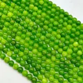 Natural translucent green jadeite round loose beads for premium DIY jewelry making - 6mm (Approx 62 Beads)/Strand / Dark Peridot