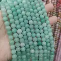 Strands of pale green natural round gemstone beads for jewelry making - 6mm (Approx 62 Beads)/Strand / Angel Jade