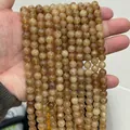 Strands of polished golden brown translucent gemstone round beads for jewelry making - 6mm (Approx 62 Beads)/Strand / Coffee Jade