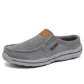 Élégants mocassins gris en toile pour hommes avec un design confortable sans dossier - 40 / Style 8819 (Gris)