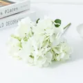 Ramo de flores de hortensia artificial blanca arreglo floral de seda para decoracion hogar. - Hortensia Impresa en Color - Blanco