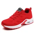 Chaussures de course rouges respirantes en maille tissée avec semelle à coussin d'air. - 35 / Rouge