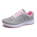 Scarpe da corsa traspiranti in fly-knit grigio e rosa per uomo e donna, variante SKU - 35 / Rosa grigiastro