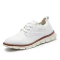 Hochwertige weiße Herren-Outdoor-Sneaker mit dicker Sohle und komfortablem Strickkragen - 40 / Stil 552 / Weiß