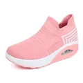 Zapatillas de deporte transpirables de malla rosa para mujer con amortiguación de aire - 35 / Rosa