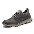 Komfortabler Herren-Wanderschuh in Dunkelgrau mit Brogue-Detail und dicker Sohle - 40 / Stil 553 / Grau