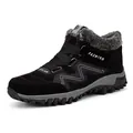 Bottes de neige noires pour hommes avec doublure en fourrure et semelle antidérapante - Hommes Noir