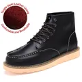 High-quality black genuine leather high-top Martin boots with breathable inner lining - 38 / Single Layer Leather Lining (0027) / Black