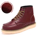 Men's genuine leather work boots featuring a durable rubber sole and breathable lining - 38 / Single Layer Leather Lining (0027) / Burgundy